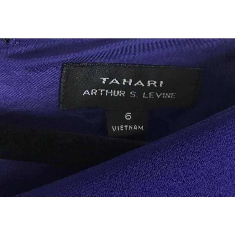 TAHARI Arthur Levine Dress Size 6 Purple Shift - Picture 5 of 6